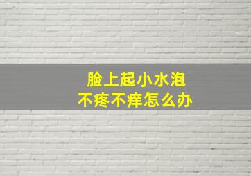 脸上起小水泡不疼不痒怎么办