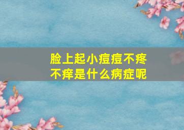 脸上起小痘痘不疼不痒是什么病症呢