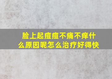 脸上起痘痘不痛不痒什么原因呢怎么治疗好得快