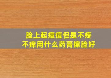 脸上起痘痘但是不疼不痒用什么药膏擦脸好