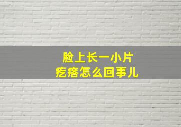 脸上长一小片疙瘩怎么回事儿