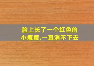 脸上长了一个红色的小痘痘,一直消不下去