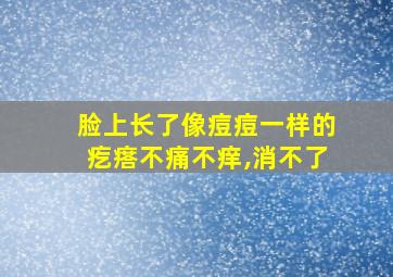 脸上长了像痘痘一样的疙瘩不痛不痒,消不了