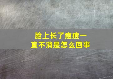 脸上长了痘痘一直不消是怎么回事