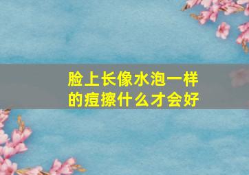 脸上长像水泡一样的痘擦什么才会好