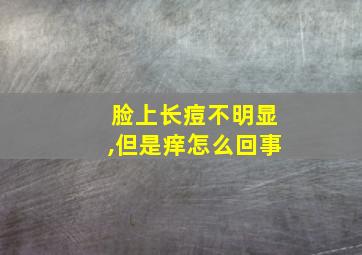 脸上长痘不明显,但是痒怎么回事