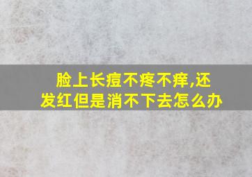 脸上长痘不疼不痒,还发红但是消不下去怎么办