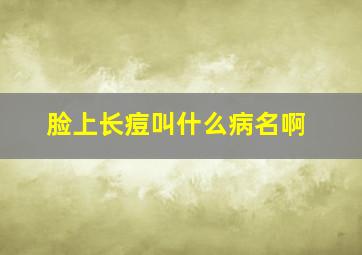 脸上长痘叫什么病名啊