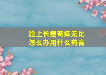 脸上长痘奇痒无比怎么办用什么药膏