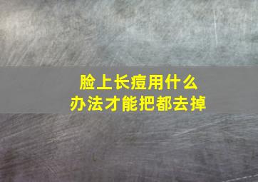 脸上长痘用什么办法才能把都去掉