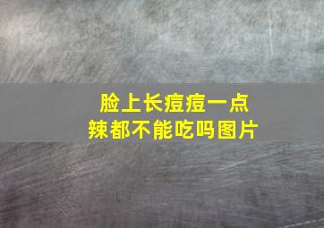 脸上长痘痘一点辣都不能吃吗图片