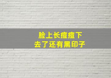 脸上长痘痘下去了还有黑印子