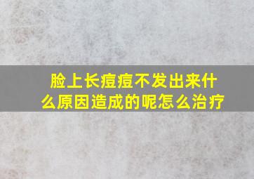 脸上长痘痘不发出来什么原因造成的呢怎么治疗