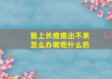 脸上长痘痘出不来怎么办呢吃什么药