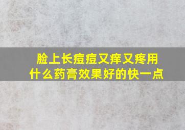 脸上长痘痘又痒又疼用什么药膏效果好的快一点