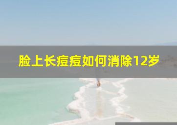 脸上长痘痘如何消除12岁