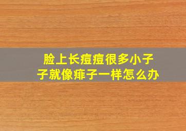 脸上长痘痘很多小子子就像痱子一样怎么办