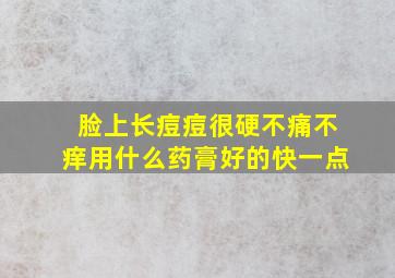 脸上长痘痘很硬不痛不痒用什么药膏好的快一点