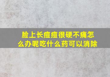 脸上长痘痘很硬不痛怎么办呢吃什么药可以消除