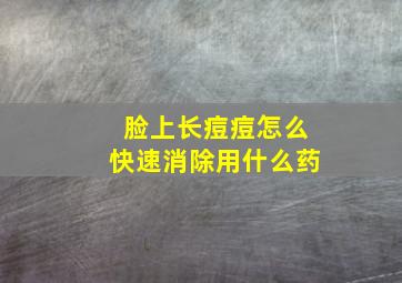 脸上长痘痘怎么快速消除用什么药