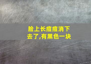 脸上长痘痘消下去了,有黑色一块