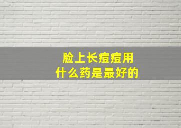 脸上长痘痘用什么药是最好的