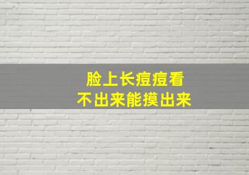 脸上长痘痘看不出来能摸出来