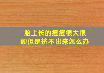 脸上长的痘痘很大很硬但是挤不出来怎么办