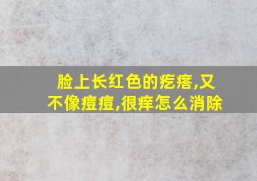 脸上长红色的疙瘩,又不像痘痘,很痒怎么消除