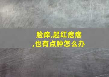 脸痒,起红疙瘩,也有点肿怎么办