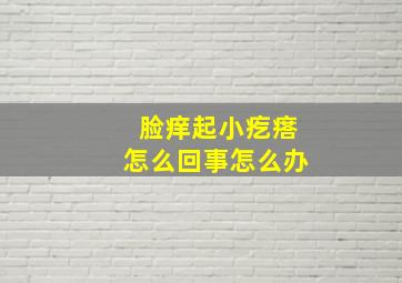 脸痒起小疙瘩怎么回事怎么办