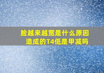 脸越来越宽是什么原因造成的T4低是甲减吗