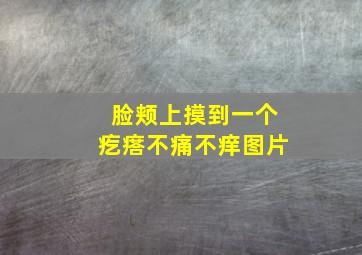 脸颊上摸到一个疙瘩不痛不痒图片