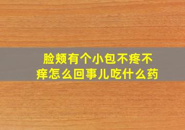 脸颊有个小包不疼不痒怎么回事儿吃什么药