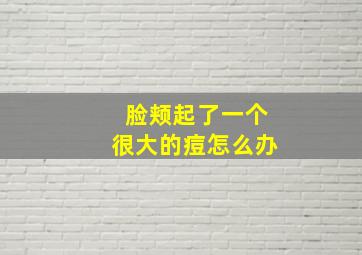 脸颊起了一个很大的痘怎么办