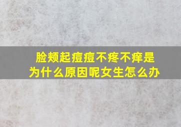 脸颊起痘痘不疼不痒是为什么原因呢女生怎么办