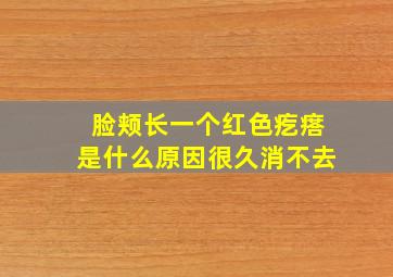 脸颊长一个红色疙瘩是什么原因很久消不去