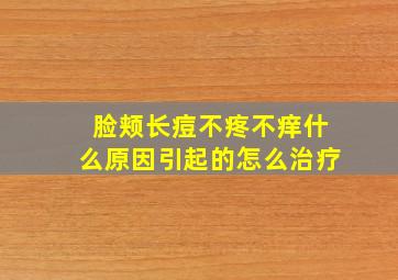 脸颊长痘不疼不痒什么原因引起的怎么治疗