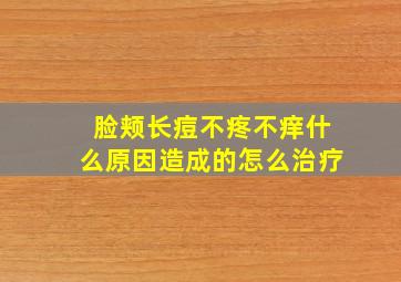 脸颊长痘不疼不痒什么原因造成的怎么治疗