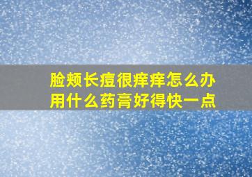 脸颊长痘很痒痒怎么办用什么药膏好得快一点