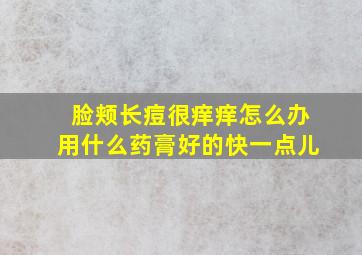 脸颊长痘很痒痒怎么办用什么药膏好的快一点儿