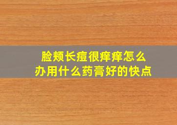 脸颊长痘很痒痒怎么办用什么药膏好的快点