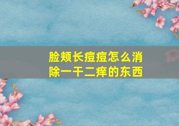 脸颊长痘痘怎么消除一干二痒的东西