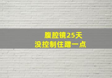 腹腔镜25天没控制住蹭一点