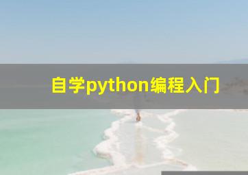 自学python编程入门