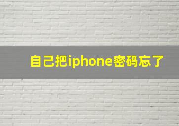 自己把iphone密码忘了