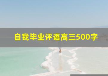 自我毕业评语高三500字