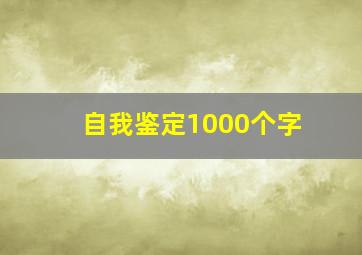 自我鉴定1000个字