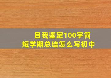 自我鉴定100字简短学期总结怎么写初中