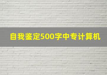 自我鉴定500字中专计算机